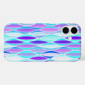 Midden-eeuwse lintprint - paars en aqua Case-Mate iPhone case (Achterkant (horizontaal))