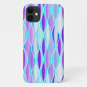 Midden-eeuwse lintprint - paars en aqua iPhone 11 hoesje