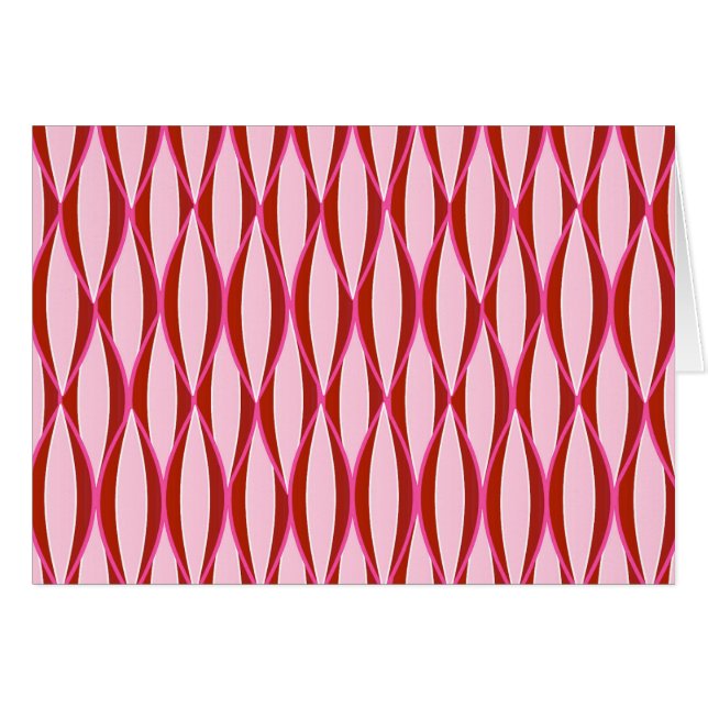 Midden-eeuwse lintprint - roze en bordeauxrood (Voorkant Horizontaal)