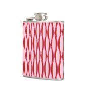 Midden-eeuwse lintprint - roze en bordeauxrood heupfles (Links)