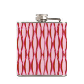 Midden-eeuwse lintprint - roze en bordeauxrood heupfles (Achterkant)
