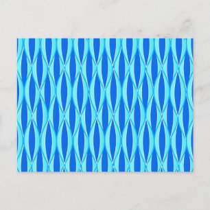 Midden-eeuwse lintprint - tinten blauw briefkaart