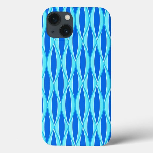 Midden-eeuwse lintprint - tinten blauw Case-Mate iPhone case (Achterkant)