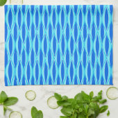 Midden-eeuwse lintprint - tinten blauw theedoek (Gevouwen)