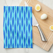 Midden-eeuwse lintprint - tinten blauw theedoek (Quarter Fold)