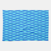 Midden-eeuwse lintprint - tinten blauw theedoek (Horizontaal)