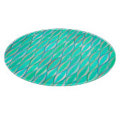 Midden-eeuwse lintprint - tinten turquoise snijplank (Hoek)