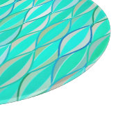 Midden-eeuwse lintprint - tinten turquoise snijplank (Hoek)