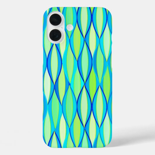 Midden-eeuwse lintprint - turquoise en limoen Case-Mate iPhone case (Achterkant)