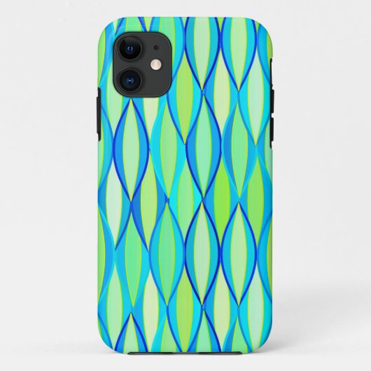 Midden-eeuwse lintprint - turquoise en limoen Case-Mate iPhone case (Achterkant)