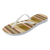 Midden-eeuwse luifelstreep - tan en perzik teenslippers (Schuin)