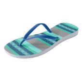 Midden-eeuwse luifelstreep - turquoise & grijs teenslippers (Schuin)
