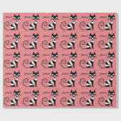 Midden-eeuwse Meow! Retro Atomic Cats Wrapping Pap Cadeaupapier (Vlak)