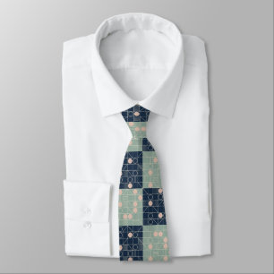 Midden-eeuwse Mint- en Navy-atoomzonnevlekken Stropdas