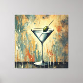 Midden Eeuwse Mixed Media Martini Kunst Canvas Afdruk (Voorkant)