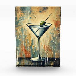 Midden Eeuwse Mixed Media Martini Kunst Fotoblokken