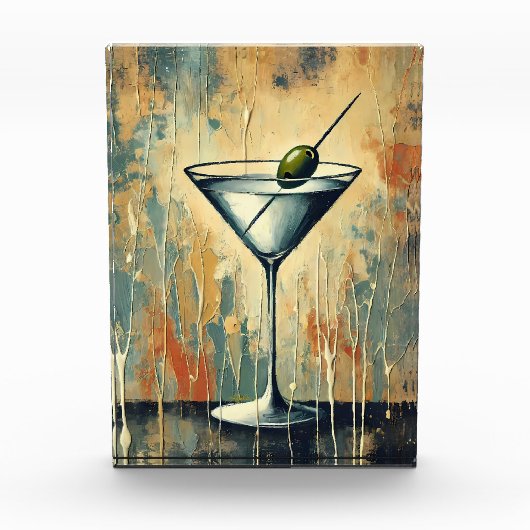 Midden Eeuwse Mixed Media Martini Kunst Fotoblokken (Voorkant)