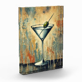 Midden Eeuwse Mixed Media Martini Kunst Fotoblokken (Links)