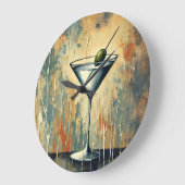 Midden Eeuwse Mixed Media Martini Kunst Grote Klok (Hoek)