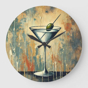 Midden Eeuwse Mixed Media Martini Kunst Grote Klok