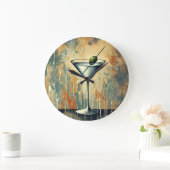 Midden Eeuwse Mixed Media Martini Kunst Grote Klok (Huis)