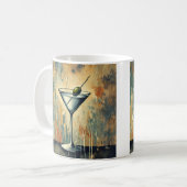 Midden Eeuwse Mixed Media Martini Kunst Koffiemok (Voorkant links)