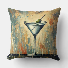 Midden Eeuwse Mixed Media Martini Kunst Kussen