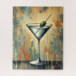 Midden Eeuwse Mixed Media Martini Kunst Legpuzzel
