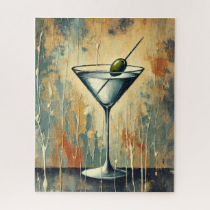 Midden Eeuwse Mixed Media Martini Kunst Legpuzzel