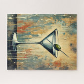 Midden Eeuwse Mixed Media Martini Kunst Legpuzzel (Horizontaal)