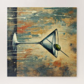 Midden Eeuwse Mixed Media Martini Kunst Legpuzzel (Horizontaal)