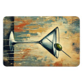 Midden Eeuwse Mixed Media Martini Kunst Magneet (Horizontaal)