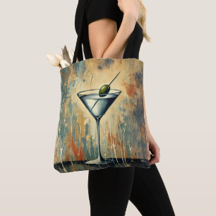 Midden Eeuwse Mixed Media Martini Kunst Tote Bag