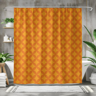 Midden-eeuwse mod geometrische retro moderne Oranj Douchegordijn