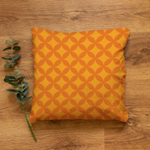 Midden-eeuwse mod geometrische retro moderne Oranj Kussen