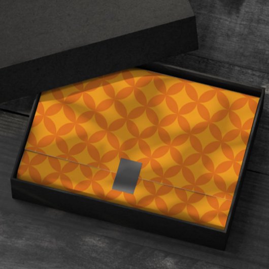 Midden-eeuwse mod geometrische retro moderne Oranj Tissuepapier