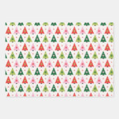 Midden-eeuwse mod Rood en Groen Kerstmis Inpakpapier Vel (Voorkant)