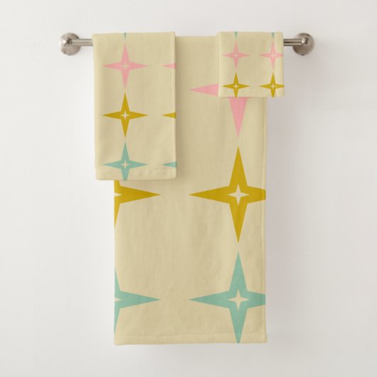 Midden-eeuwse mod sterren in kleuren bad handdoek (Insitu)