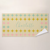 Midden-eeuwse mod sterren | kleuren op maat badhanddoek (Badhanddoek)