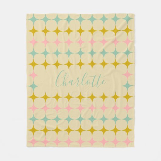 Midden-eeuwse mod sterren |  kleuren op maat fleece deken (Voorkant)