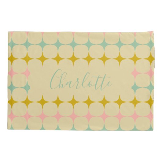 Midden-eeuwse mod sterren |  kleuren op maat kussensloop (Achterkant)