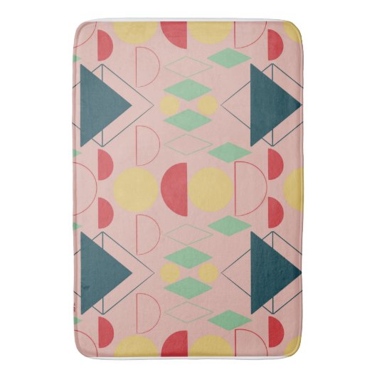 Midden-eeuwse modder roze geometrisch badmat (Voorkant Verticaal)