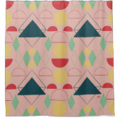 Midden-eeuwse modder roze geometrisch douchegordijn (Voorkant)