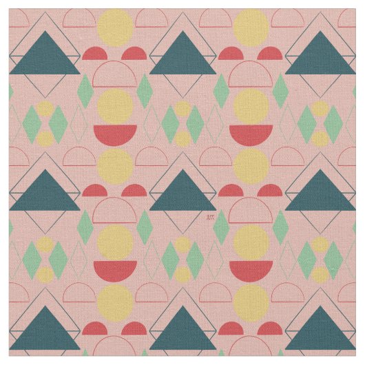Midden-eeuwse modder roze geometrisch stof (Close Up)