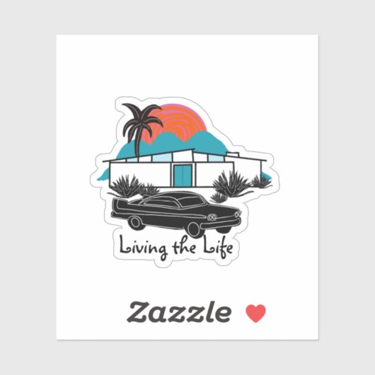 Midden-eeuwse Modern Huis Auto Palm sticker (Vel)