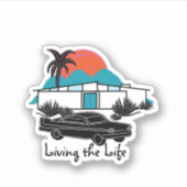 Midden-eeuwse Modern Huis Auto Palm sticker (Voorkant)