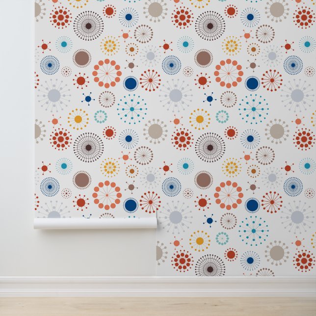 Midden-eeuwse Modern Starburst Behang (Applicatie)