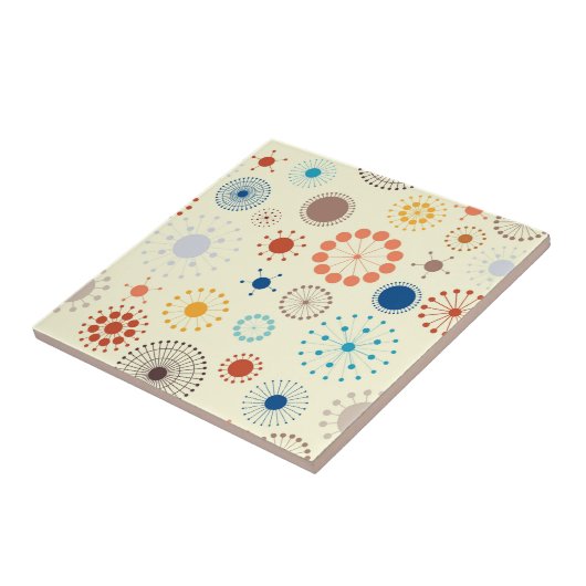 Midden-eeuwse Modern Starburst Tegeltje (Zijkant)