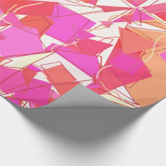 Midden-eeuwse moderne Abstract, Fuchsia, koraal Si Cadeaupapier (Hoek)