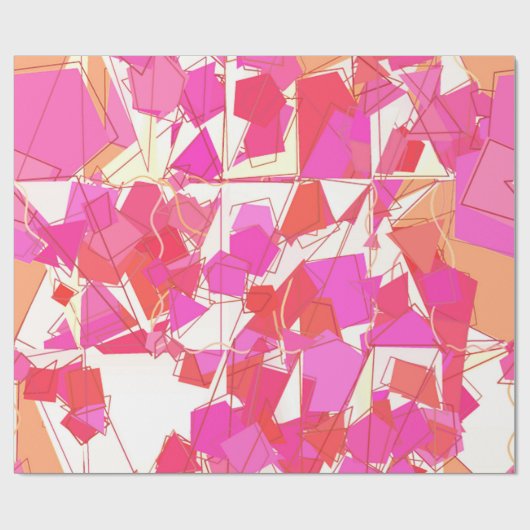 Midden-eeuwse moderne Abstract, Fuchsia, koraal Si Cadeaupapier (Vlak)